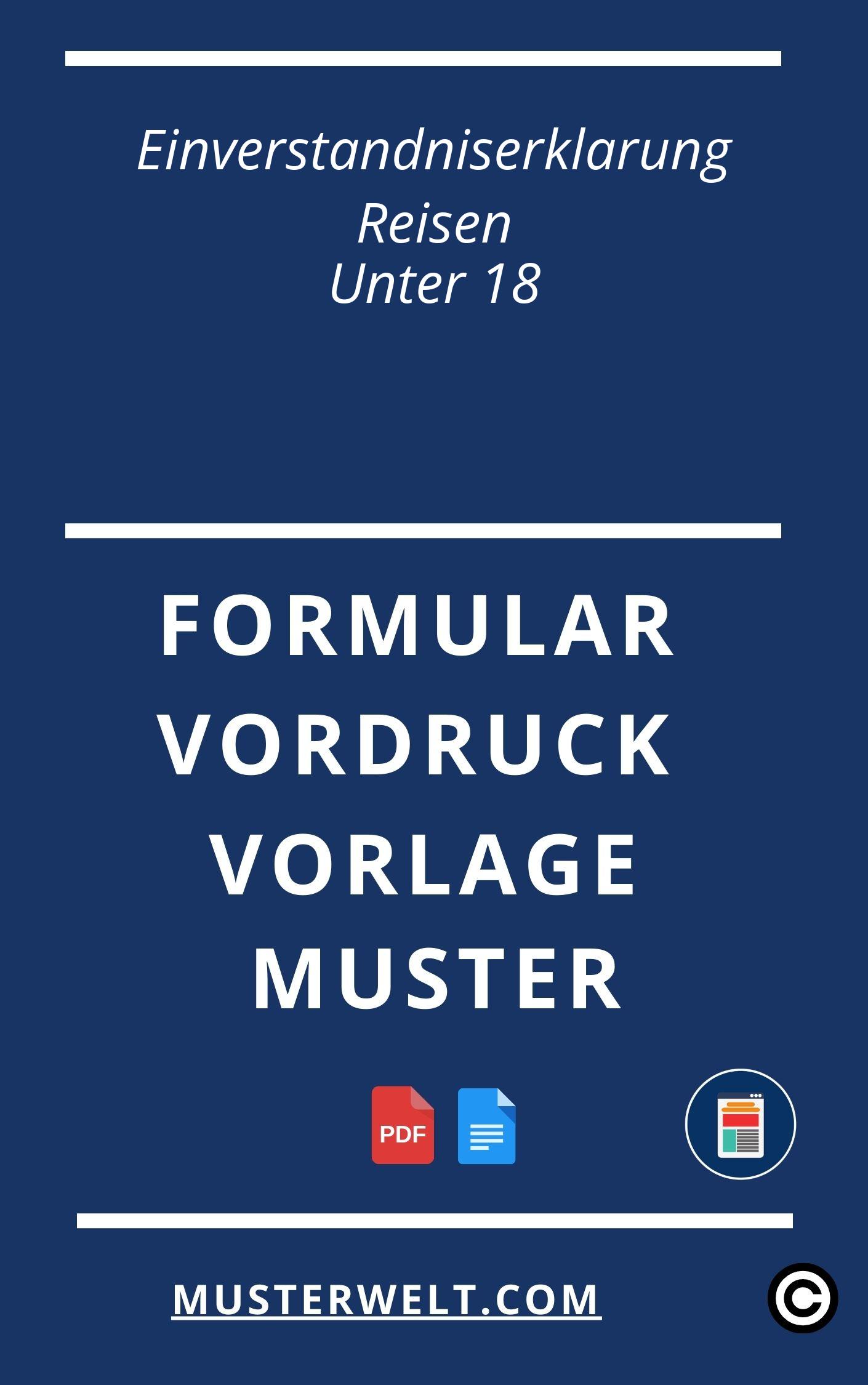 Einverständniserklärung Reisen Unter 18 Muster