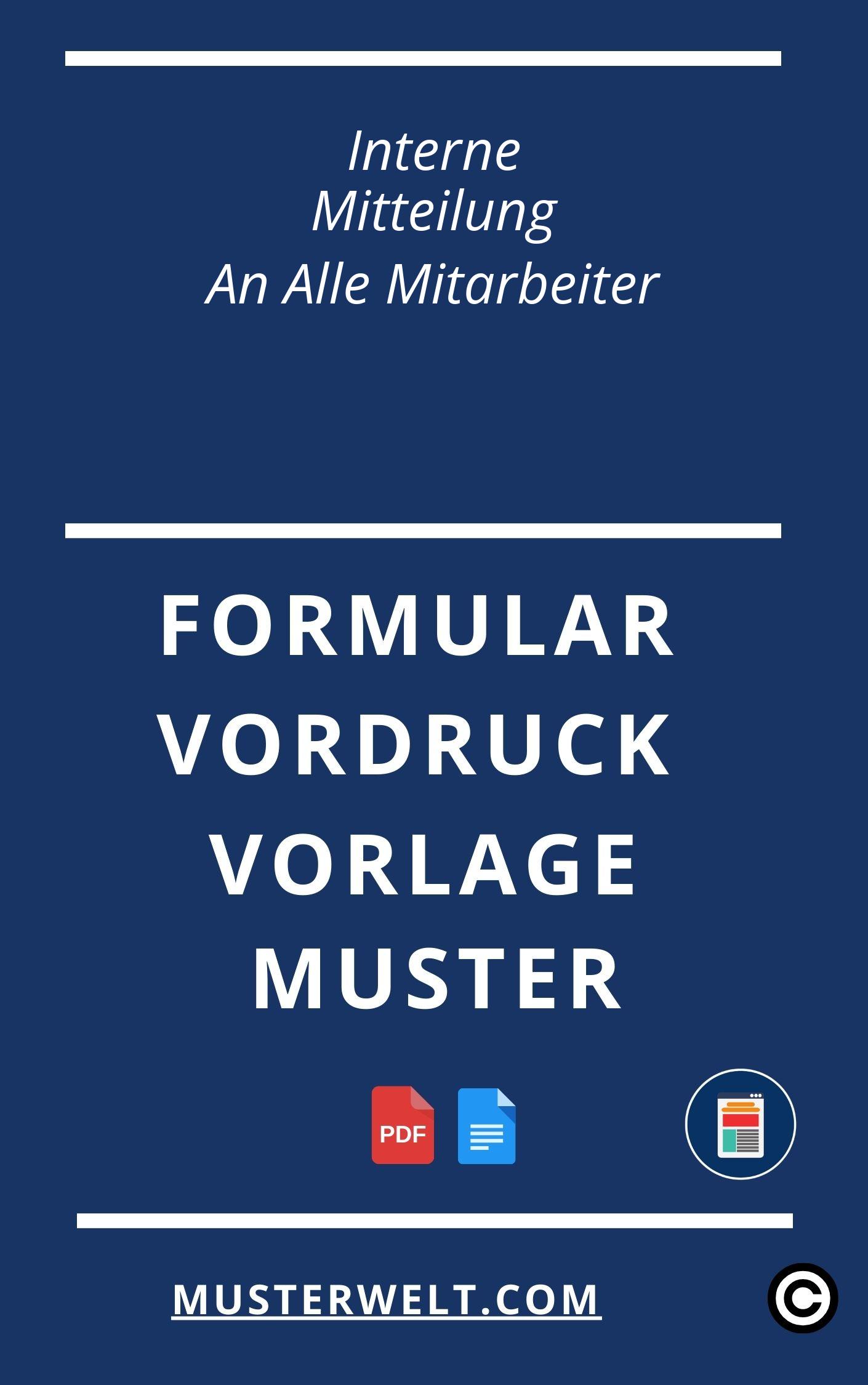 Interne Mitteilung An Alle Mitarbeiter Muster