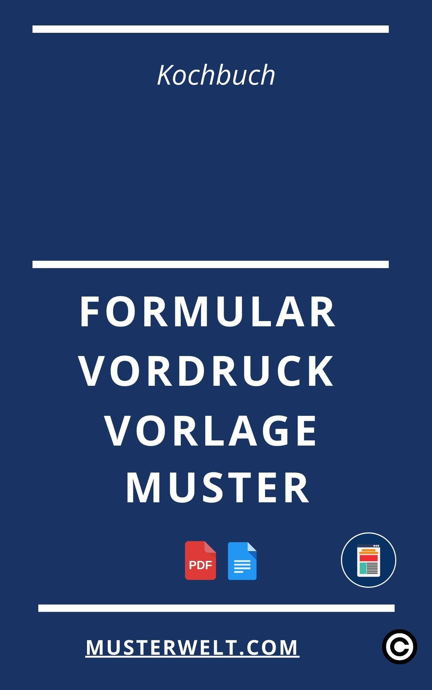 Kochbuch Vorlage