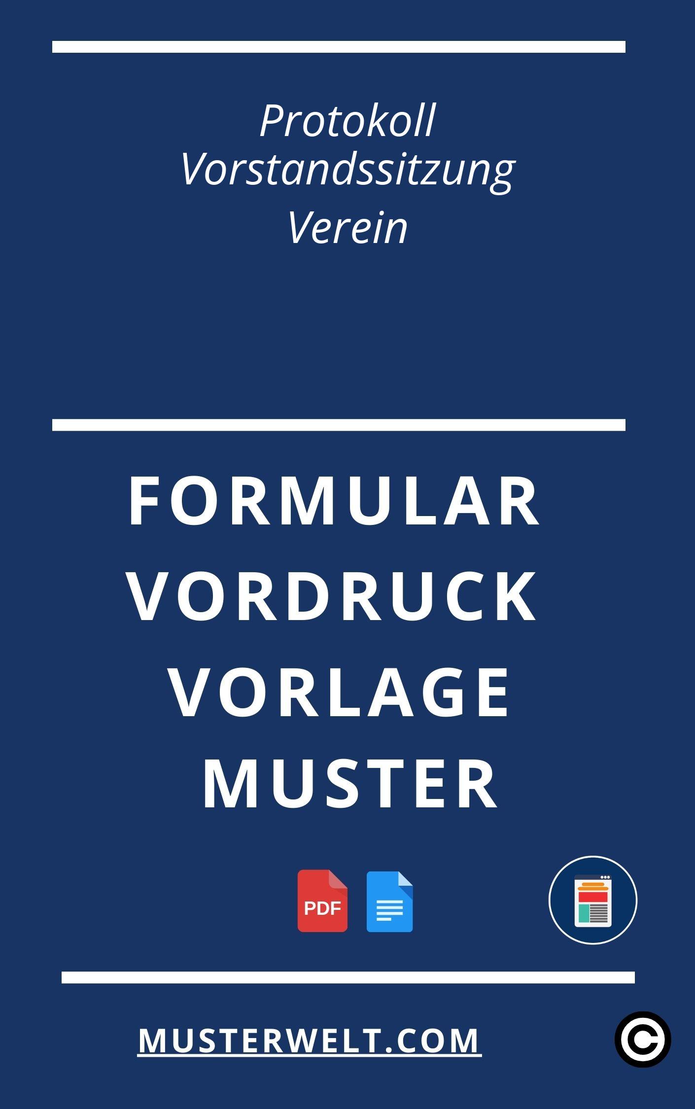 Protokoll Vorstandssitzung Verein Muster